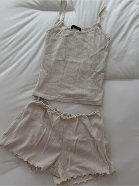 Brandy Melville Cream Pajama Set